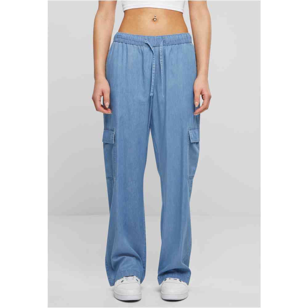 Urban Classics - Light Denim Cargobroek - Blauw